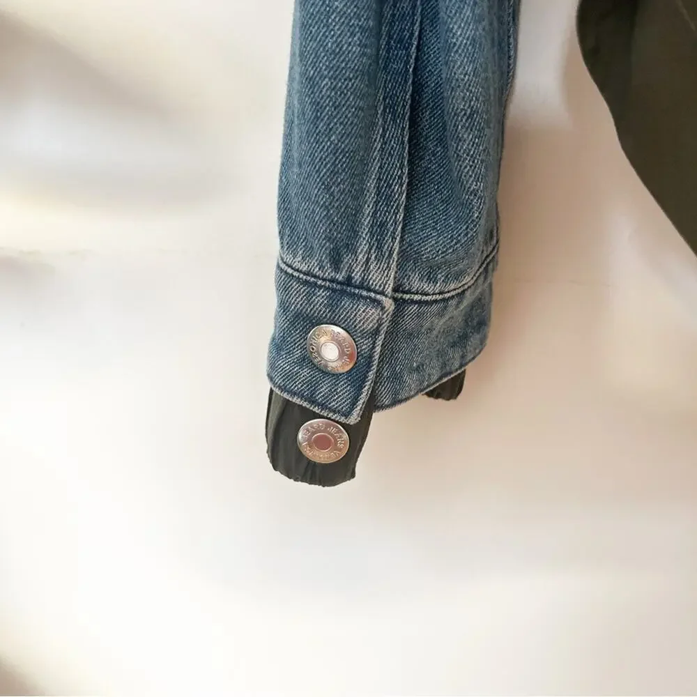 Veronica Beard Shani Jacket Denim Twill Hooded High-Low Hem Blue Cotton Size M - Picture 6 of 8